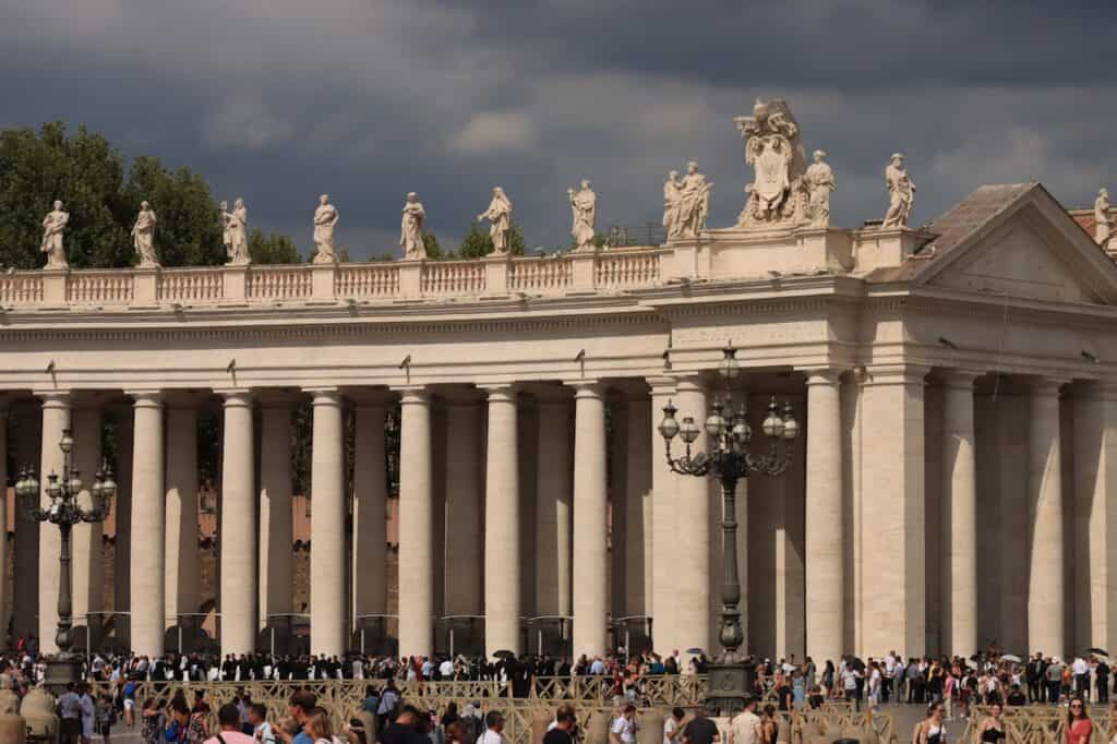 St. Peter’s Square afternoon shade under colonnade