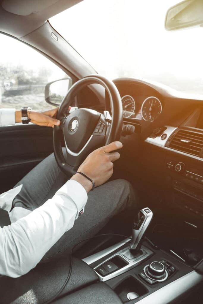 Driver tapping car horn gently