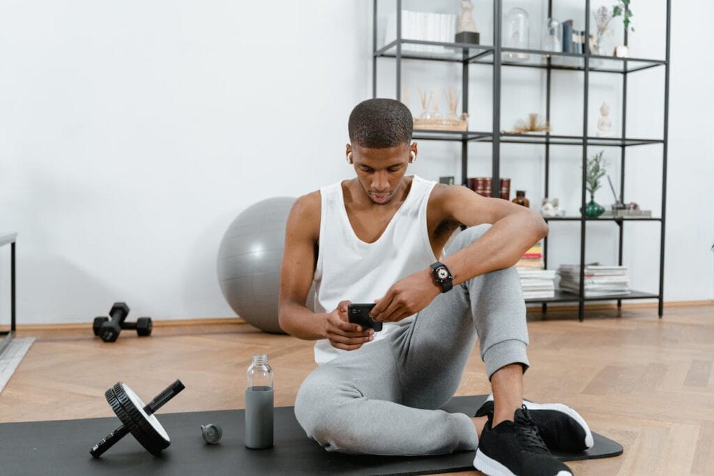 Home workout setup replacing gym membership.