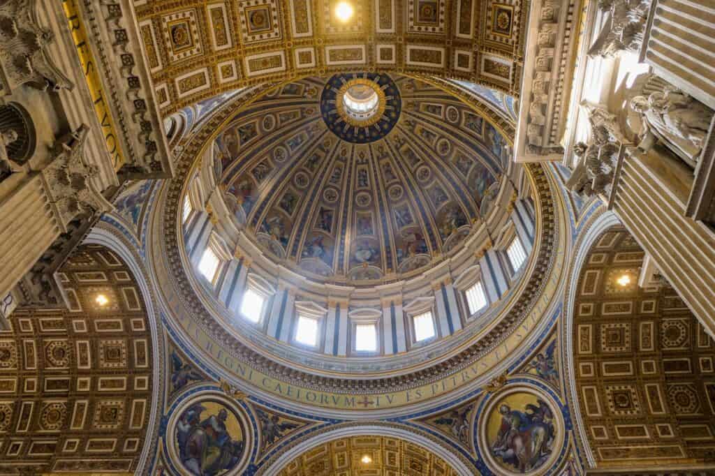 St. Peter’s Basilica dome climb interior gallery above nave