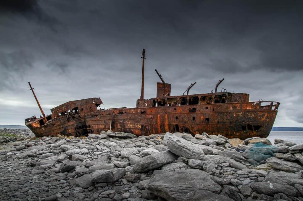 Ship wreck, Stranded, Wreck image. 