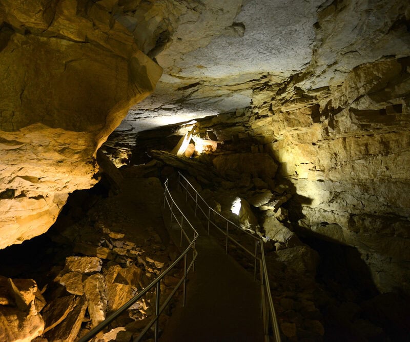 Mammoth Cave National Park interior, Kentucky, USA. This national park is also UNESCO World Heritage Site since 1981.