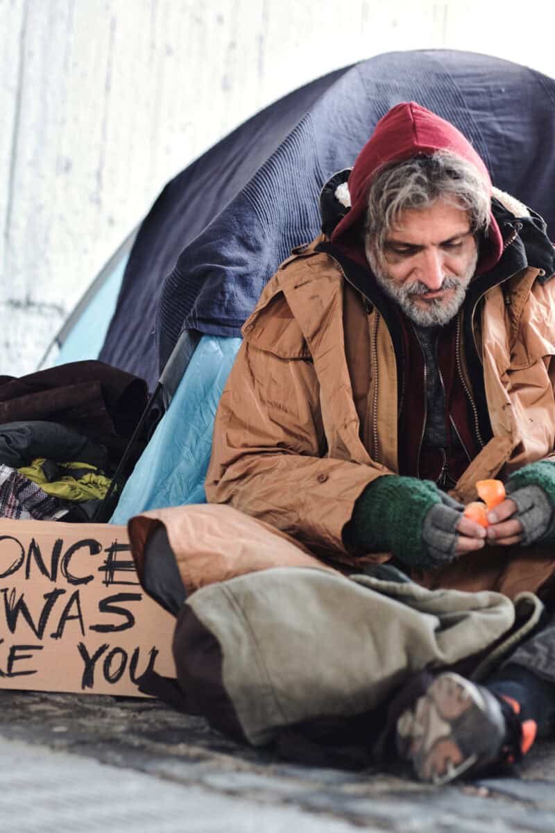 homeless encampment city street