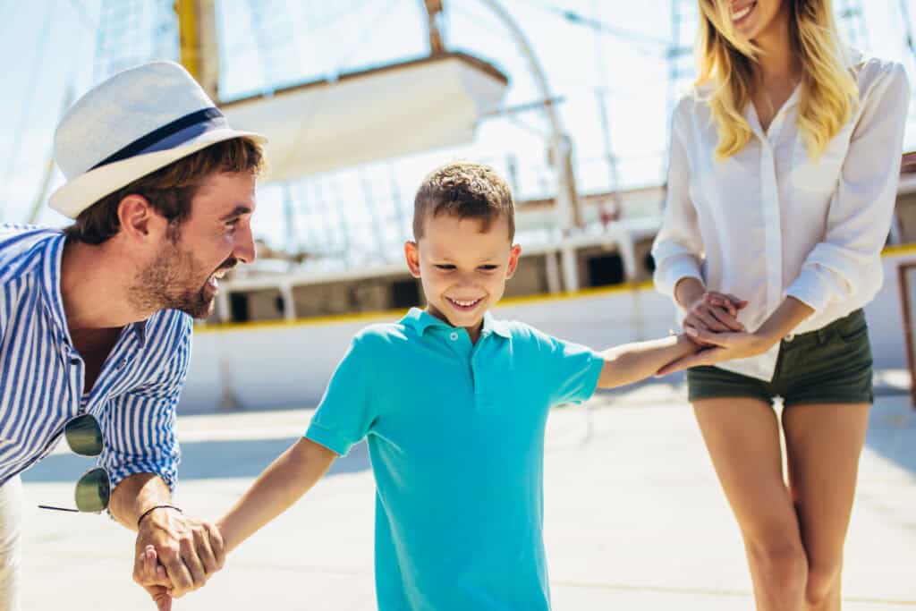 Happy family having fun, enjoying