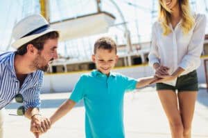 Happy family having fun, enjoying