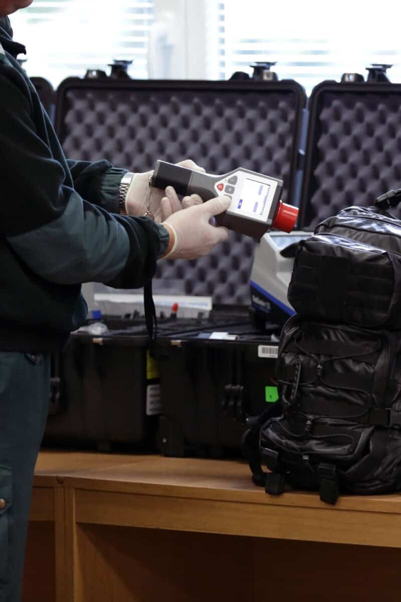 security officer luggage check”