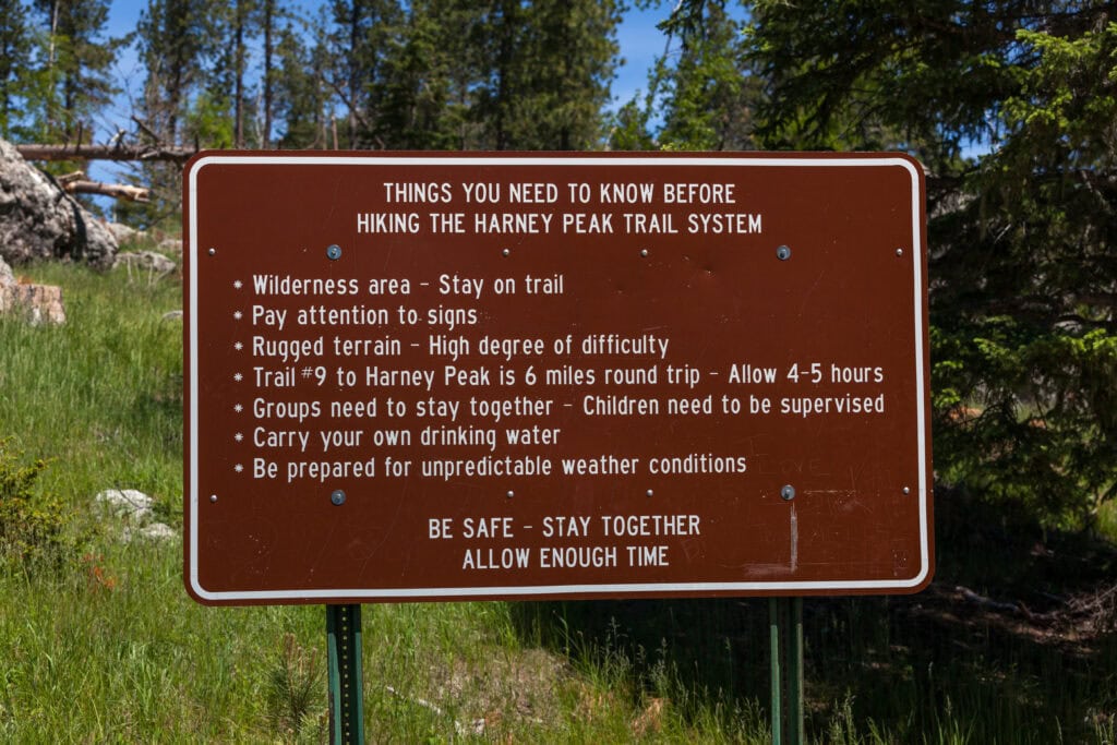 national park rules sign