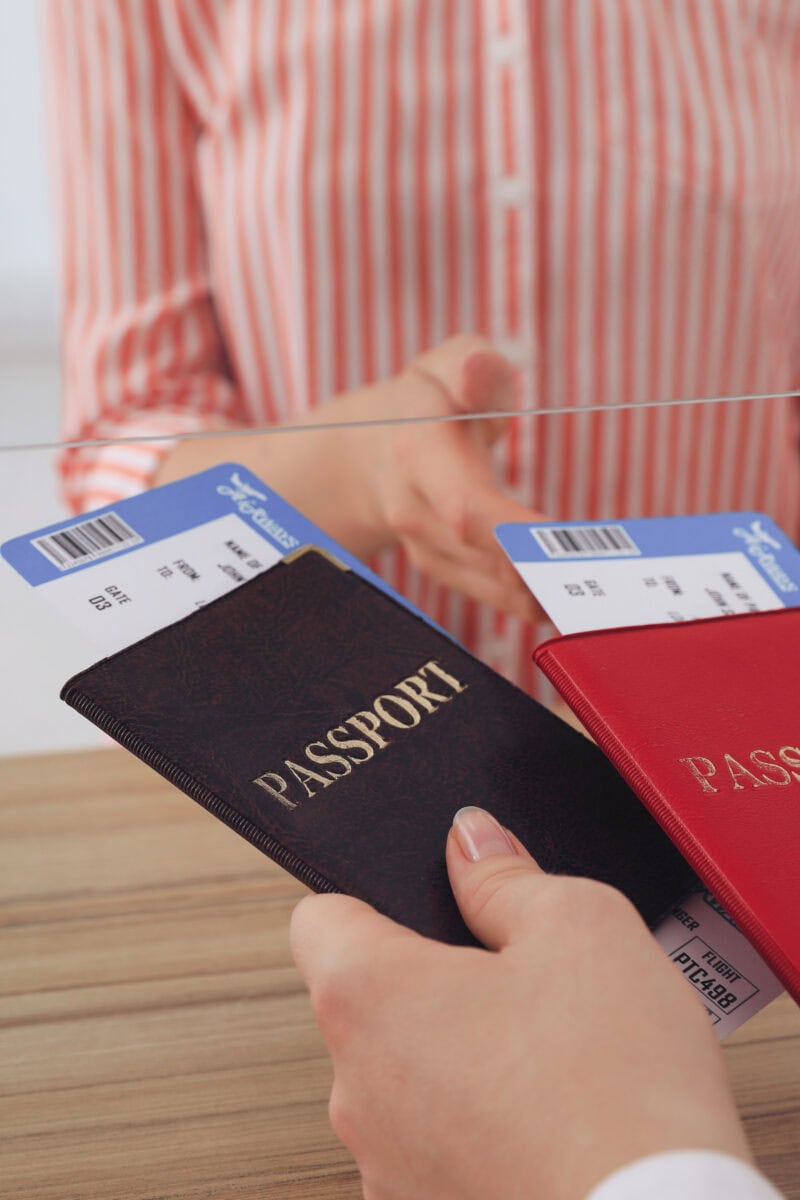 hand holding passport