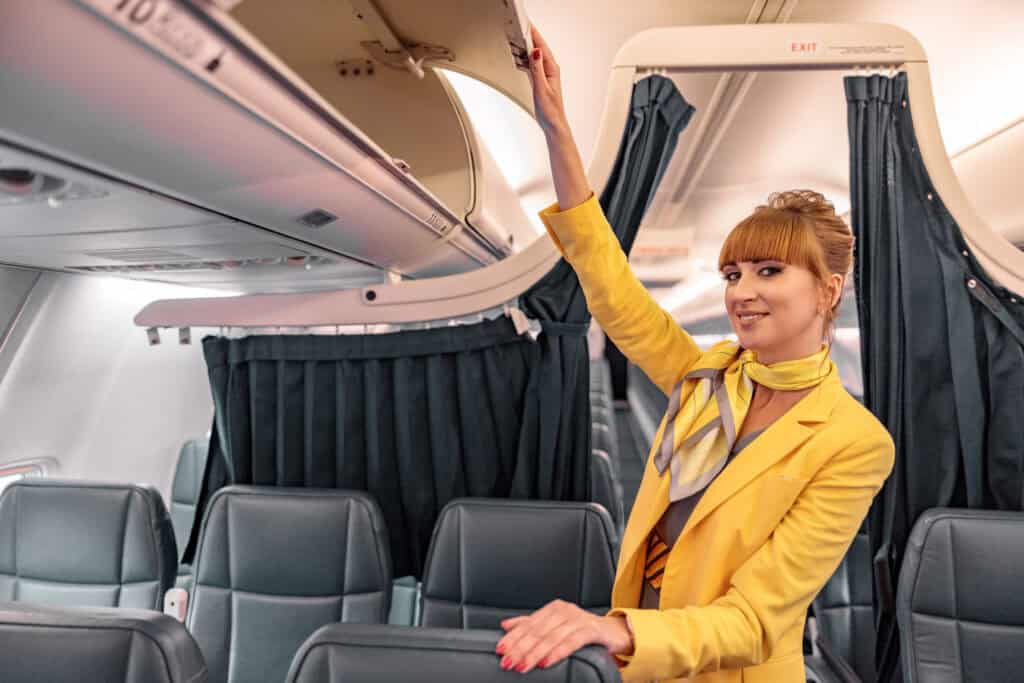 airplane overhead bin handrail