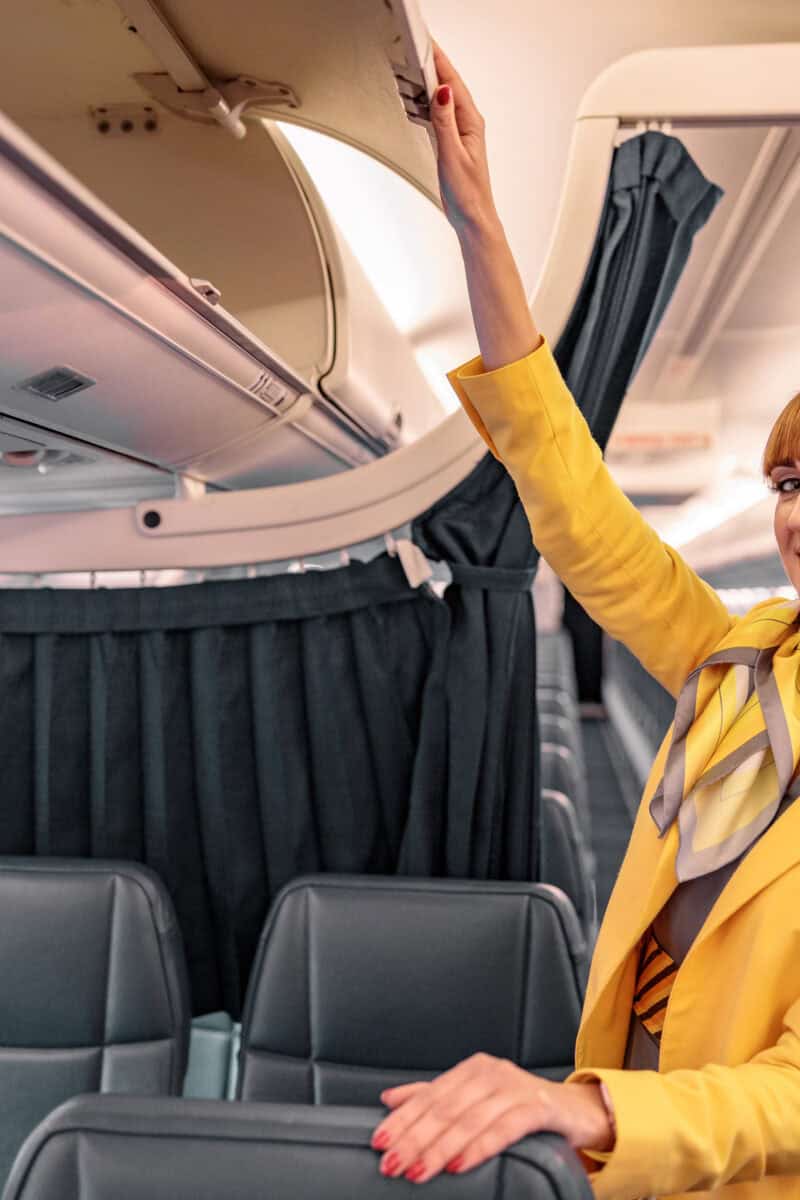 airplane overhead bin handrail