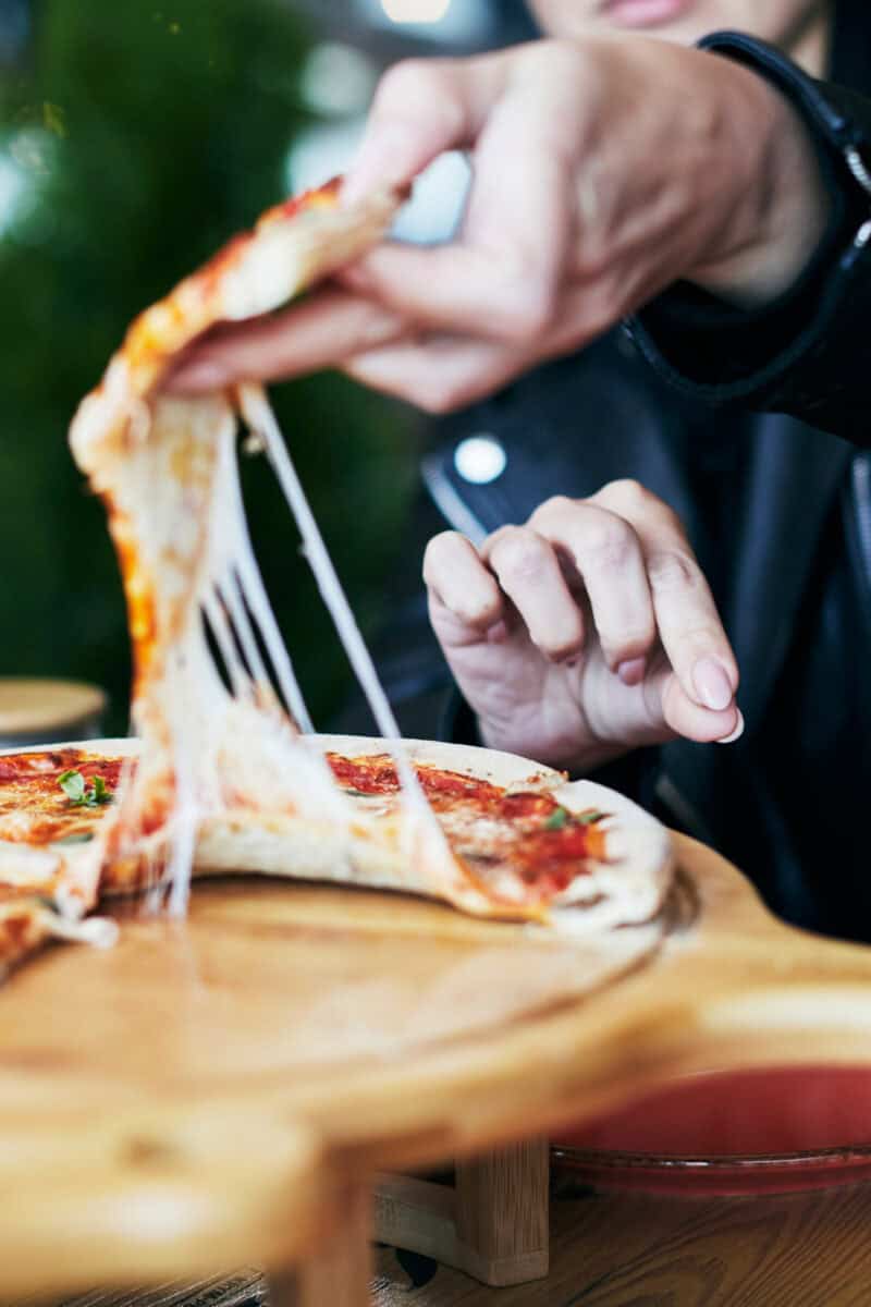 Personal Pan Pizza At A Roadside Stop