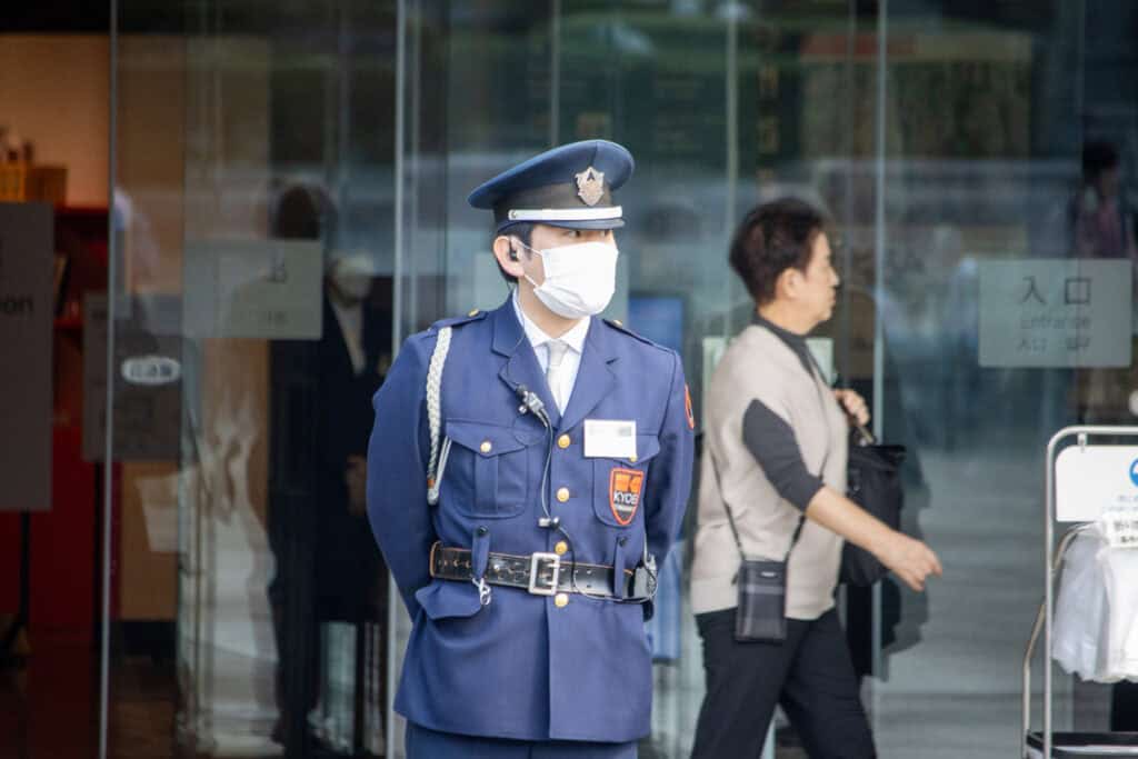 Tokyo, Japan, 7 November 2024 : Security Officer Standing Duty O