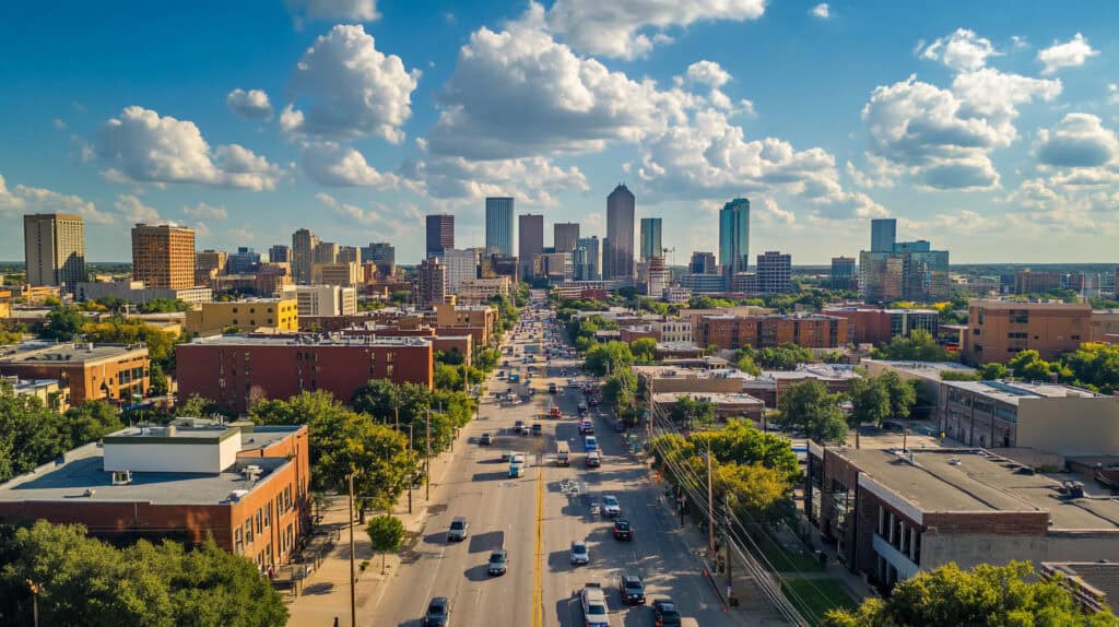 Denver, Colorado, USA downtown cityscape at summer.