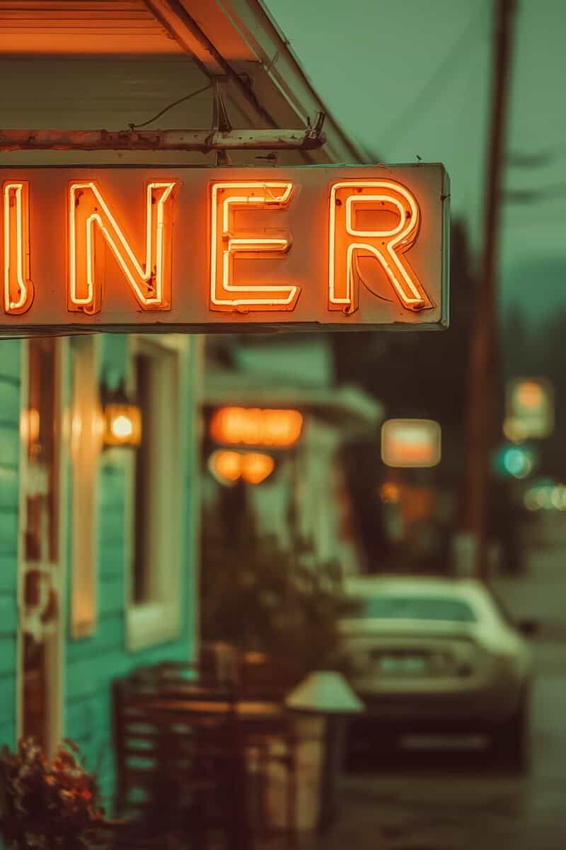 1960s roadside restaurant neon sign