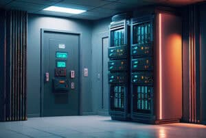 data center servers cybersecurity storage concept