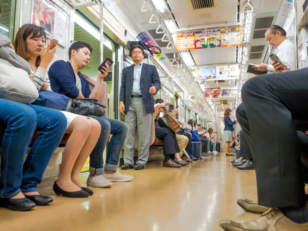 Tokyo commuter train crowd