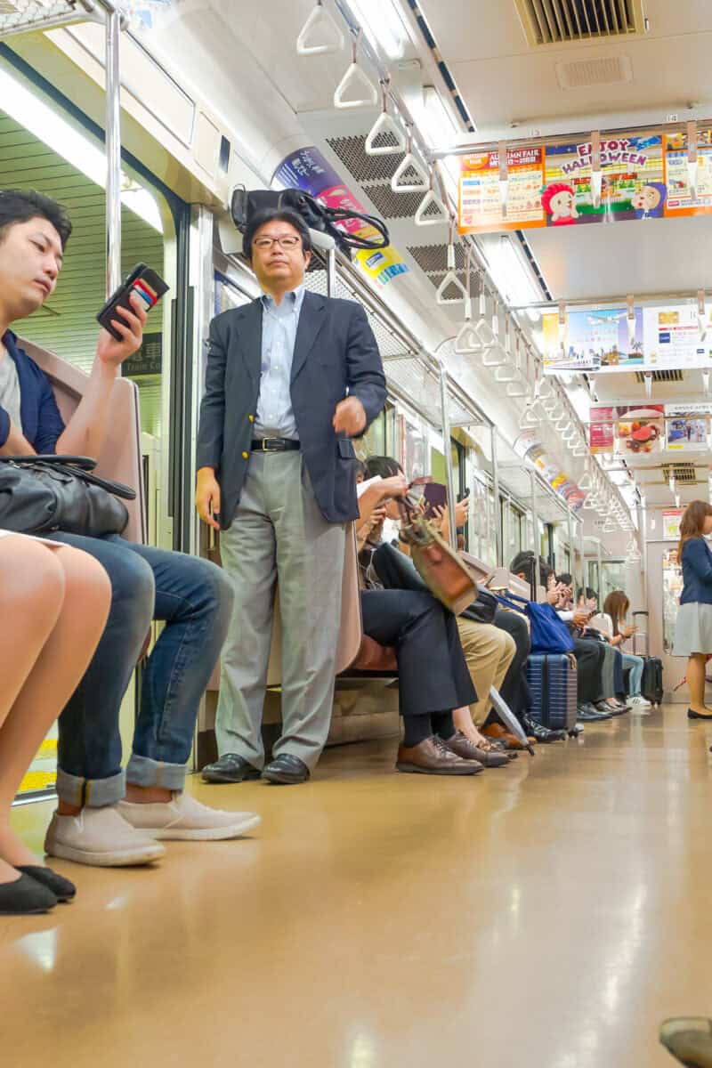 Tokyo commuter train crowd