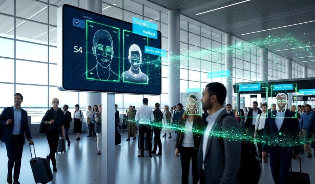 Business people in modern office using hologram screens 3d rendering