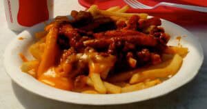 Chili Cheese Fries In A Red Basket