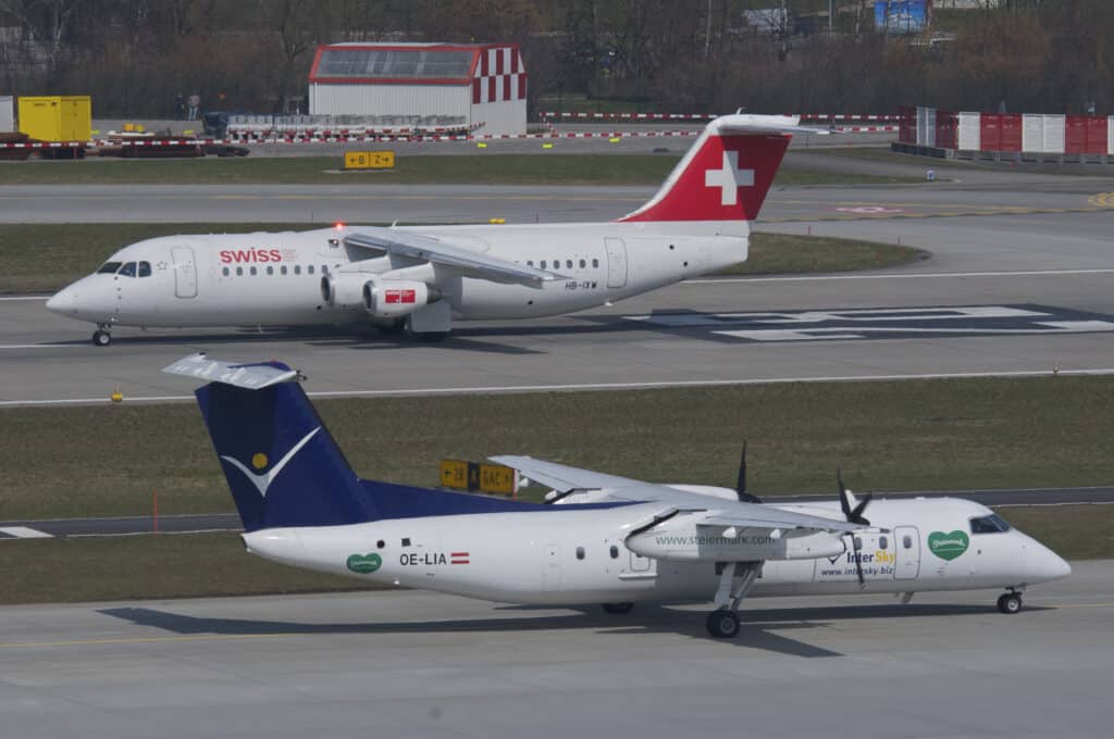 regional turboprop aircraft on tarmac