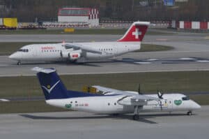 regional turboprop aircraft on tarmac