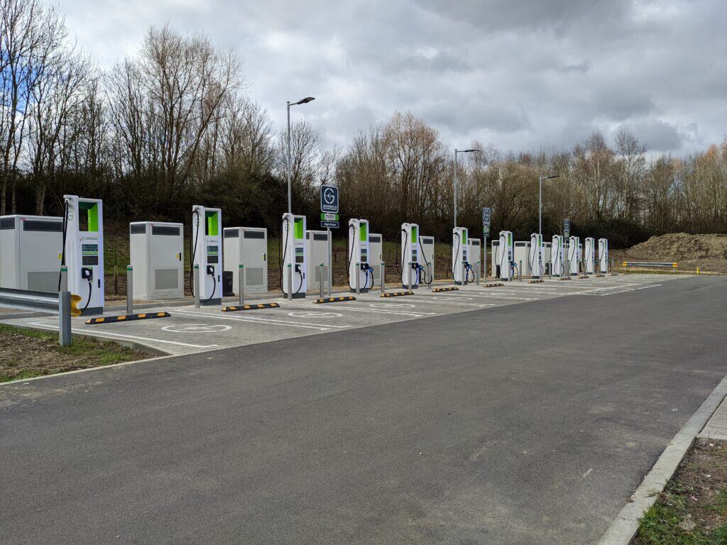 EV charging station desert highway