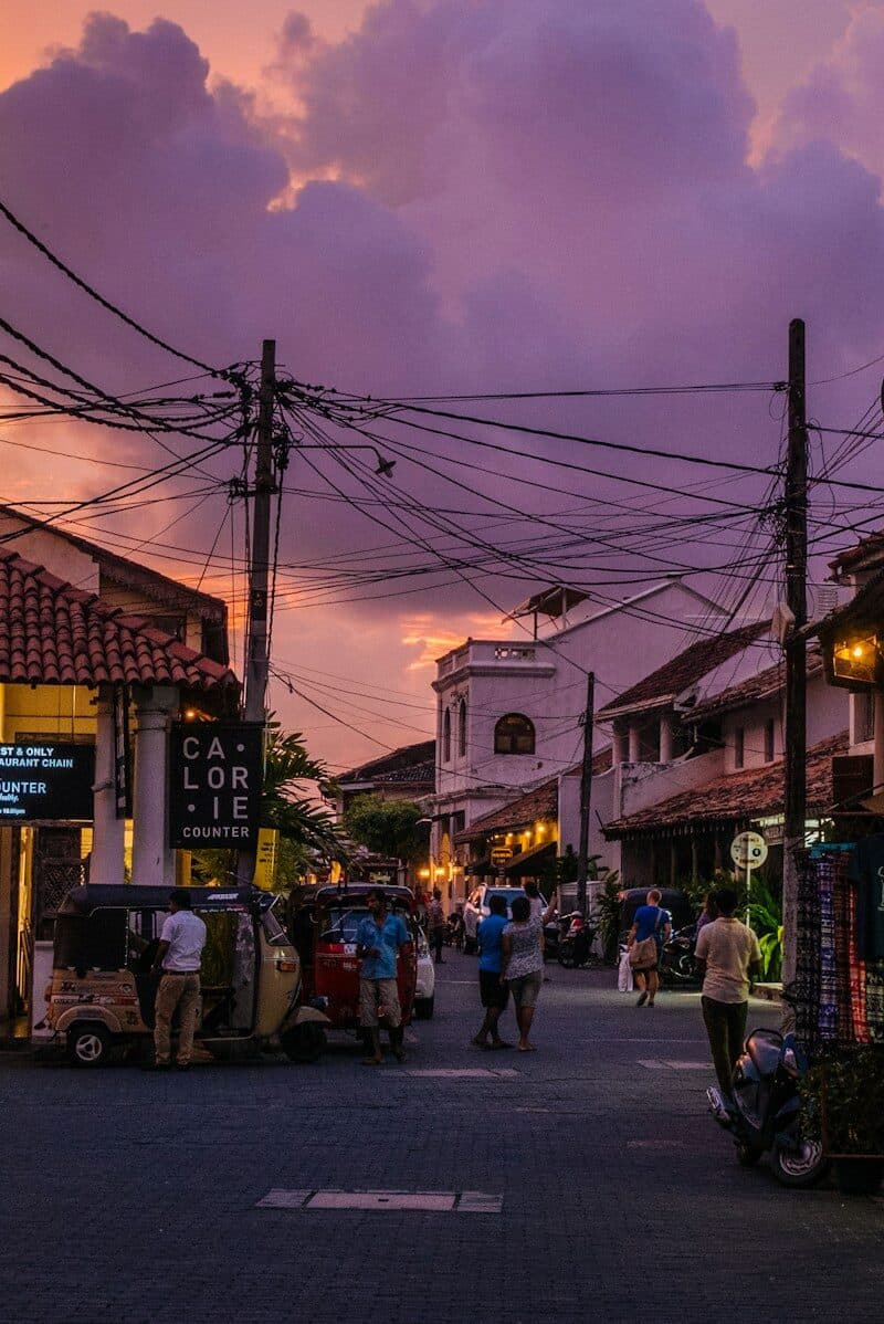 empty tourist market sunset