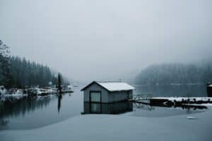 Pacific Northwest winter rain coastal city