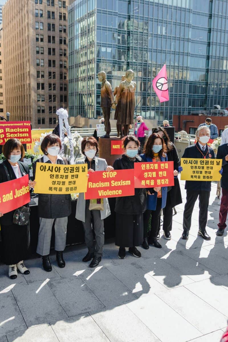 stop asian hate protest sign
