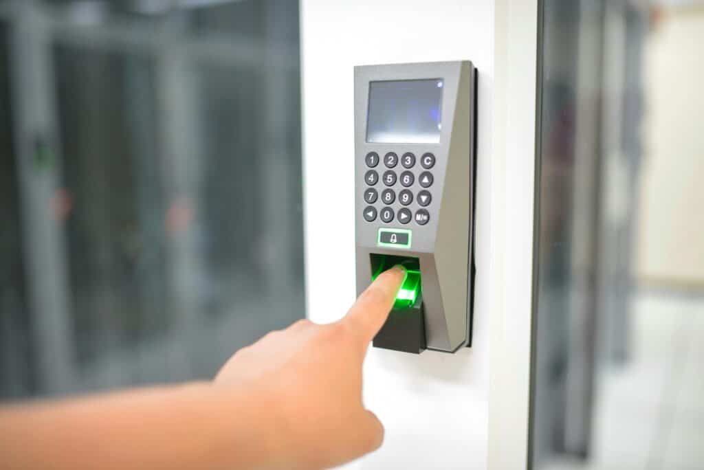 A biometric electronic lock with PIN entry