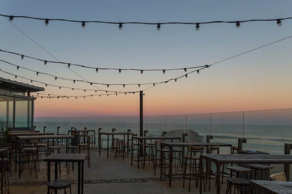 patio dining lights dusk vacation rental