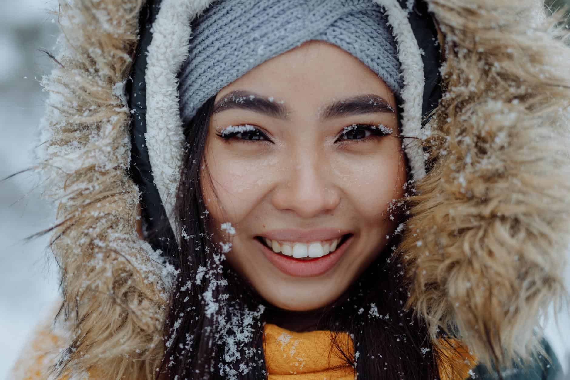 close up shot of a happy woman