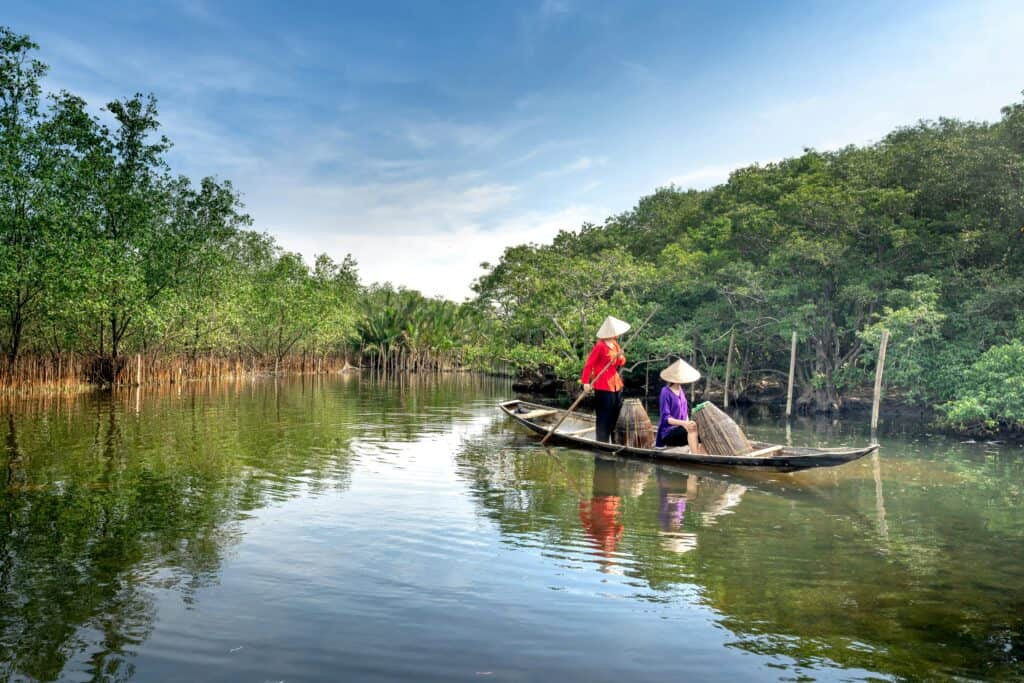 “jungle eco lodge remote trail canoe arrival”