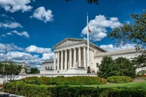Supreme Court building Washington DC exterior cloudy sky