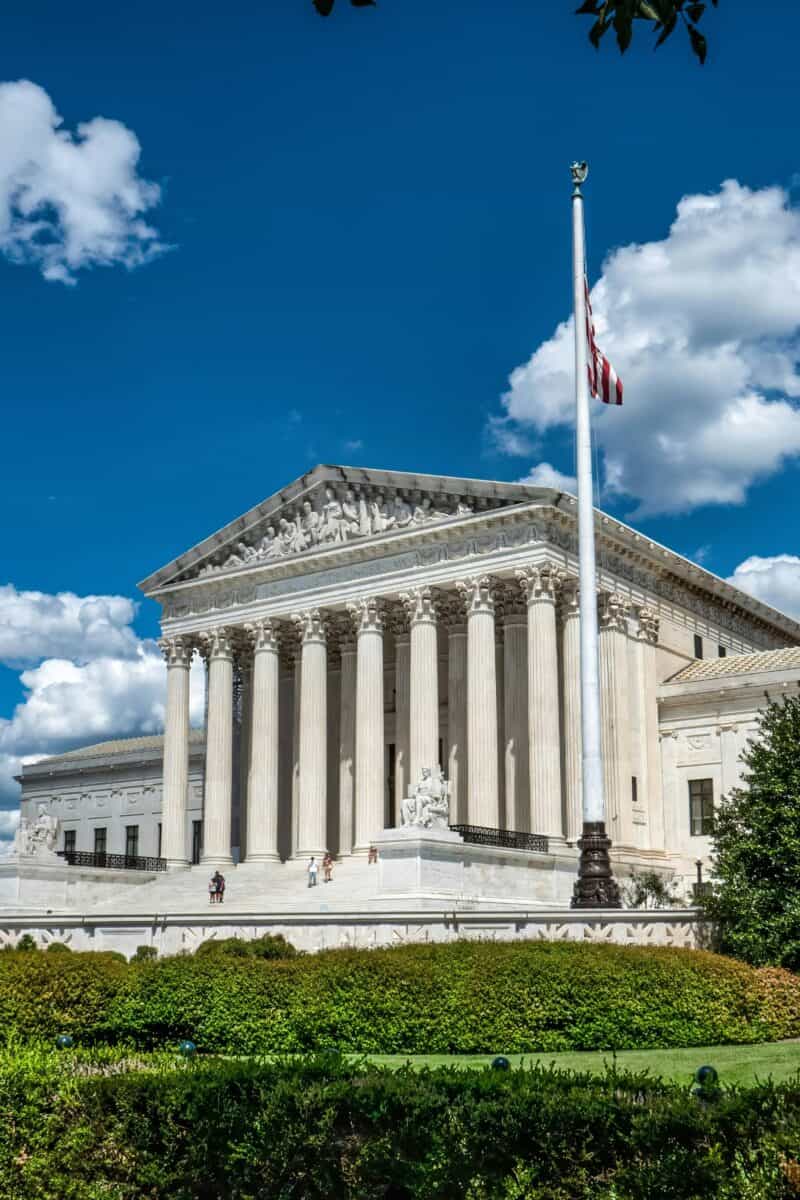 Supreme Court building Washington DC exterior cloudy sky