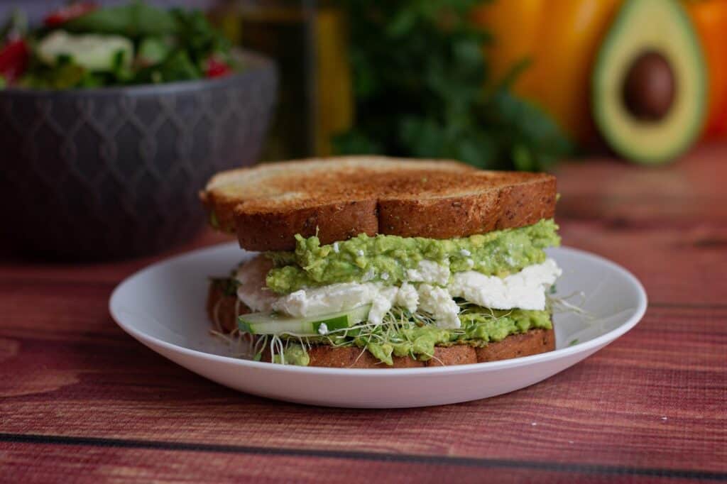 sourdough avocado breakfast sandwich
