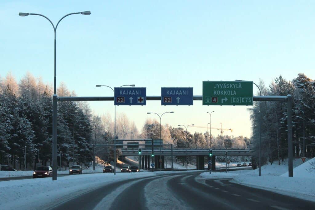 Finland Raahe highway winter
