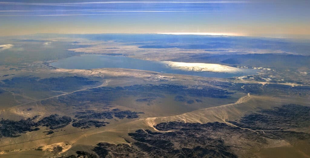 Salton Sea desert aerial