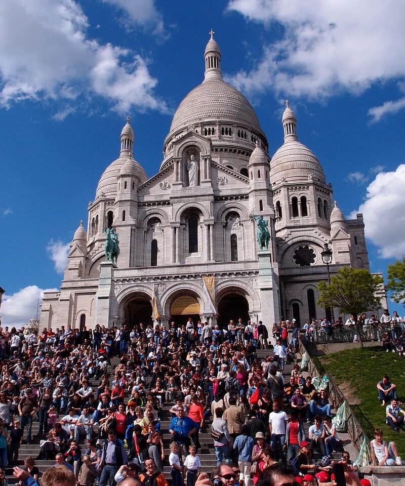 Montmartre steps Paris sunset