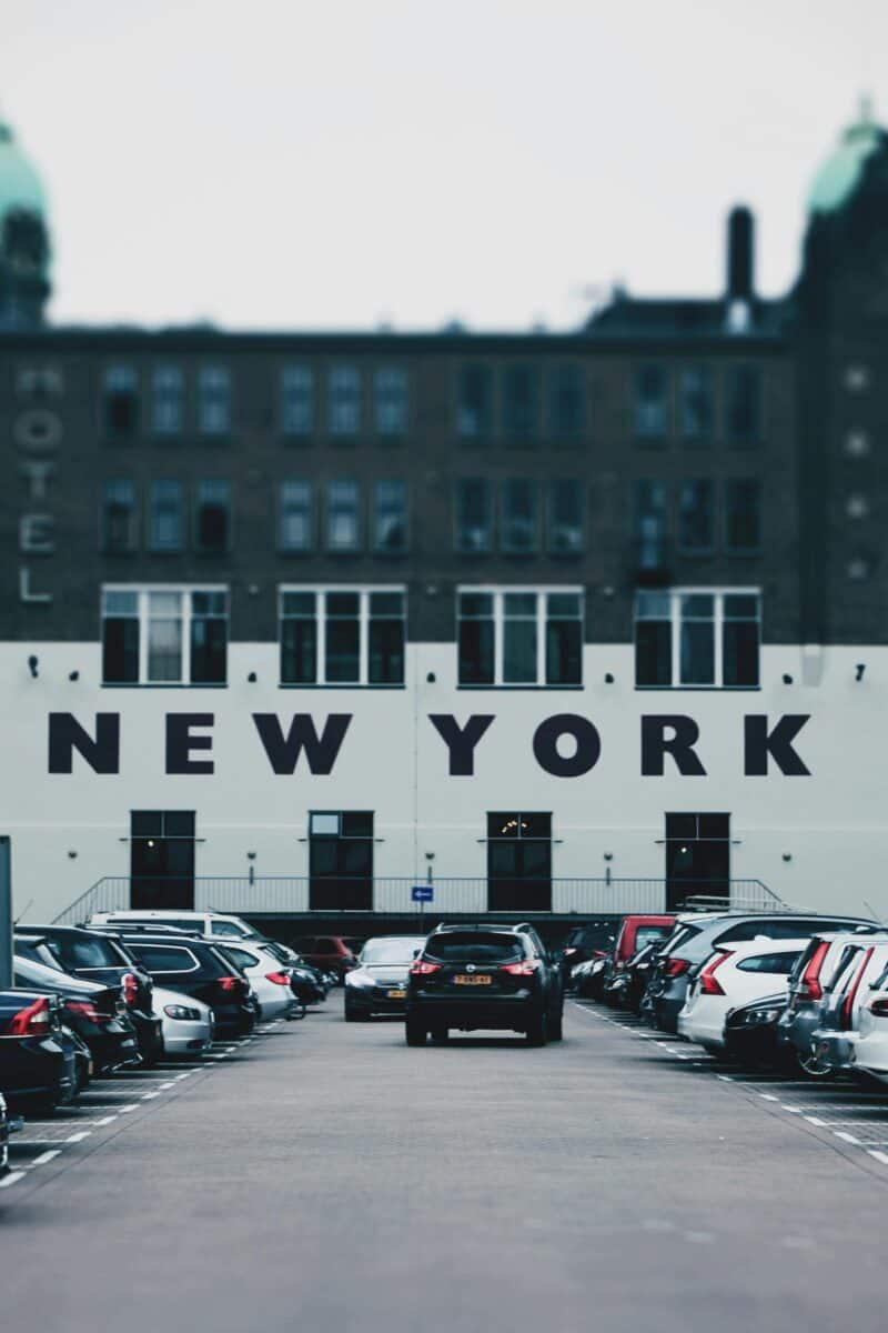 New York Hotel Building at Parking Lot