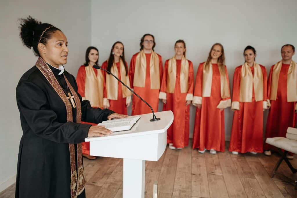 gospel choir singing congregation