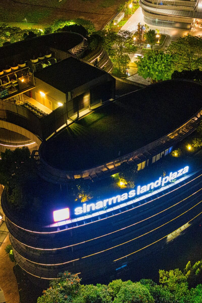 uxury hotel exterior night city skyline