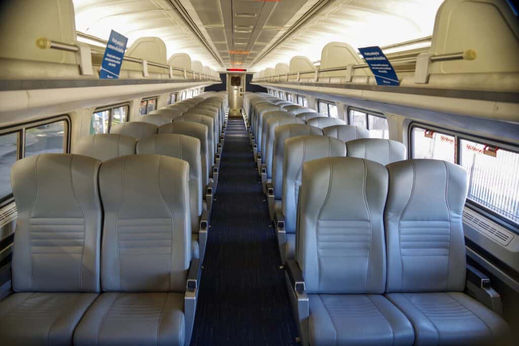 Amtrak quiet car interior