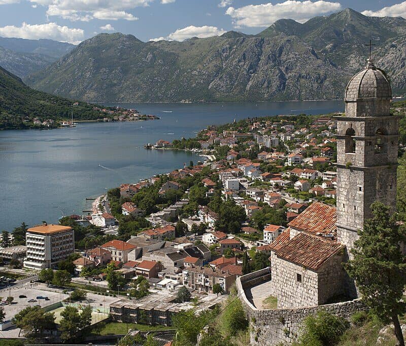 "Crkva Gospa od Zdravlja" church, Kotor bay, Montenegro.