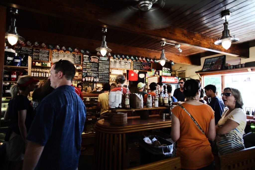 “bar with ceiling wood interior