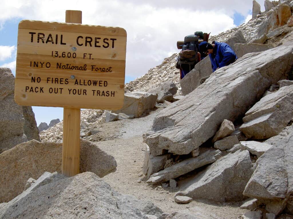 Trail Crest, on the trail to Mount Whitney in the Eastern Sierra Nevada, California.