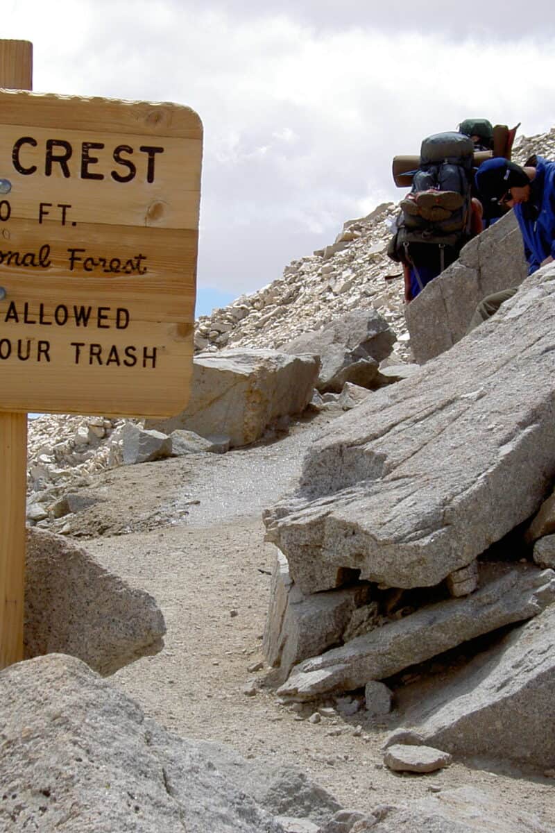 Trail Crest, on the trail to Mount Whitney in the Eastern Sierra Nevada, California.