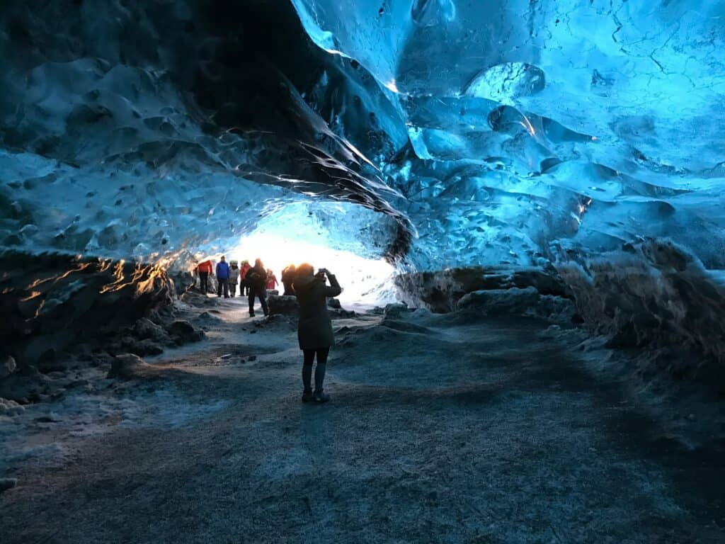 iceland ice cave interior

