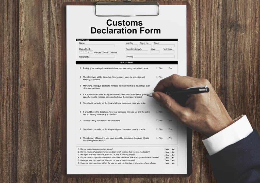 customs declaration form