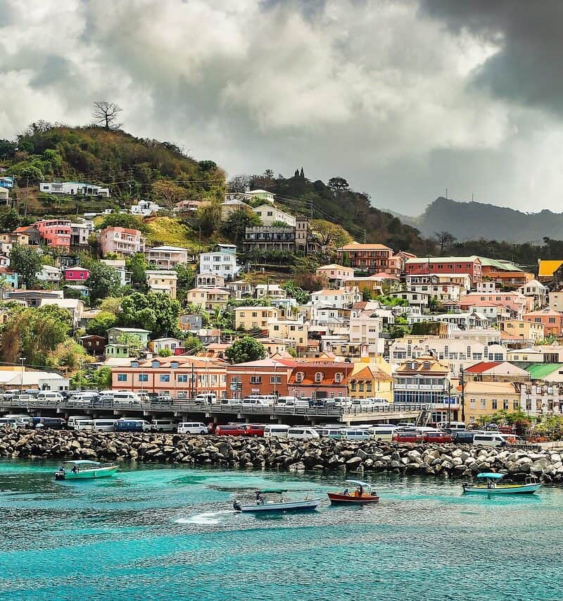 Grenada St George's harbor sunset
